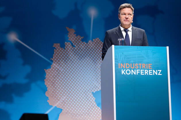 Industry Conference 2022 in Berlin Current, 29 11 2022, Berlin, Dr Robert Habeck, Federal Minister for Economic Affairs and Climate Protection in portrait during his speech at the Industry Conference to open the Industry Confere