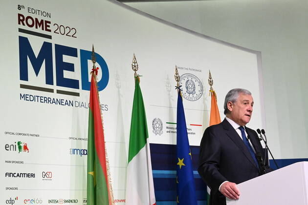 December 2, 2022, Rome, Italy: Italy s Minister for Foreign Affairs, Antonio Tajani, during Rome MED 2022 - Mediterranean Dialogues in Rome, 2 December 2022. ANSA CLAUDIO PERI Rome Italy - ZUMAa110 20221202_zaf_a110_009 Copyright: xAnsa ClaudioxPerix