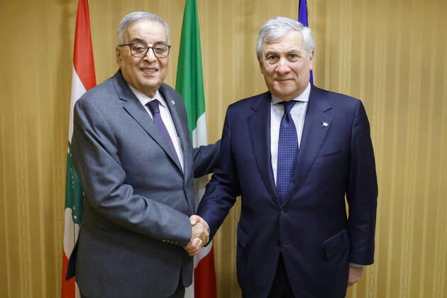 December 3, 2022, ROME, ITALY: Italian Foreign Minister and Deputy Prime Minister Antonio Tajani (R) and Lebanese Foreign Minister Abdallah Bou Habib during a bilateral meeting at Rome Med 2022, Mediterranean Dialogues conference in Rome, Italy, 03 December 2022..ANSA FABIO FRUSTACI ROME ITALY  - ZUMAa110 20221203_zaf_a110_031 Copyright: xFabioxFrustacix