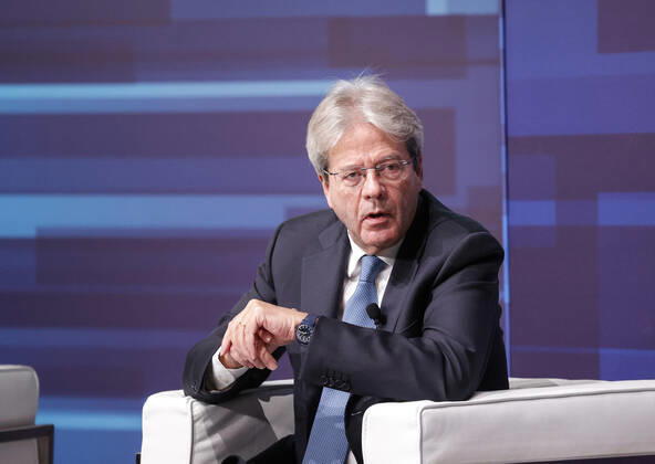 December 3, 2022, Roma, Italia: European Commissioner for Economy Paolo Gentiloni during the Rome MED 2022 - Mediterranean Dialogues, the annual initiative promoted by the Italian Foreign Minister and ISPI (Italian Institute of International Political Studies), in Rome, Italy, 3 December 2022. ANSA GIUSEPPE LAMI. Roma Italia  - ZUMAa110 20221203_zaf_a110_051 Copyright: xGiuseppexLamix