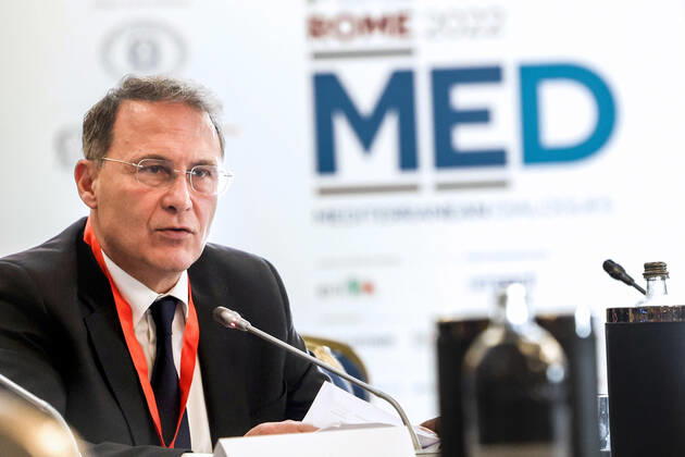 December 3, 2022, Roma, Italia: Italian Deputy Minister of Foreign Affairs Edmondo Cirielli during the Rome MED 2022 - Mediterranean Dialogues, the annual initiative promoted by the Italian Foreign Minister and ISPI (Italian Institute of International Political Studies), in Rome, Italy, 3 December 2022. ANSA GIUSEPPE LAMI. Roma Italia - ZUMAa110 20221203_zaf_a110_074 Copyright: xGiuseppexLamix
