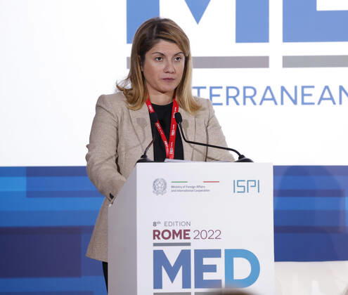 December 3, 2022, Roma, Italia: Italian Undersecretary of State to the Ministry of Foreign Affairs and International Cooperation Maria Tripodi during the Rome MED 2022 - Mediterranean Dialogues, the annual initiative promoted by the Italian Foreign Minister and ISPI (Italian Institute of International Political Studies), in Rome, Italy, 3 December 2022. ANSA GIUSEPPE LAMI. Roma Italia  - ZUMAa110 20221203_zaf_a110_081 Copyright: xGiuseppexLamix