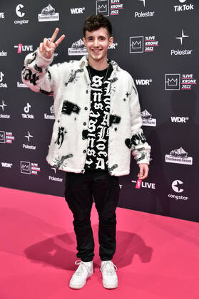 Toby Romeo at the 23 award ceremony of the 1Live Krone 2022 in the Jahrhunderthalle Bochum, 08 12 2022 Foto:xN.xKubelkax xFuturexImage