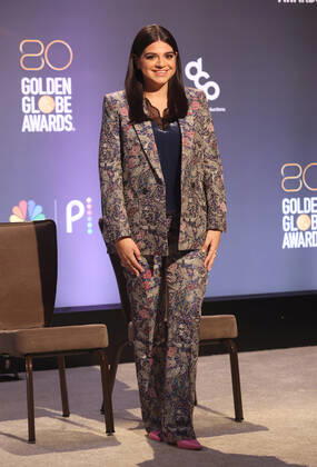 BEVERLY HILLS, CA - DECEMBER 12: Mayan Lopez, at the 80th Annual Golden Globe Awards Nominations at The Beverly Hiltons in Beverly Hills, California on December 12, 2022. Copyright: xFayexSadou MediaPunchx