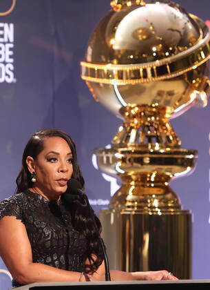 BEVERLY HILLS, CA - DECEMBER 12: Selenis Leyva, at the 80th Annual Golden Globe Awards Nominations at The Beverly Hiltons in Beverly Hills, California on December 12, 2022. Copyright: xFayexSadou MediaPunchx