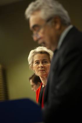 Ursula Von Der Leyen and the Director of the International Energy Agency, Fatih BIROL, held a joint press conference today on gas supplies for 2023.  NicolasxLandemardx xLexPictorium LePictorium_0271376