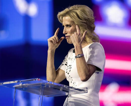 December 17, 2022 - Phoenix, Arizona, USA - Fox News host LAURA INGRAHAM speaks at Turning Point USA s AmericaFest 2022. Phoenix USA - ZUMAce6_ 20221217_zaf_ce6_024 Copyright: xBrianxCahnx