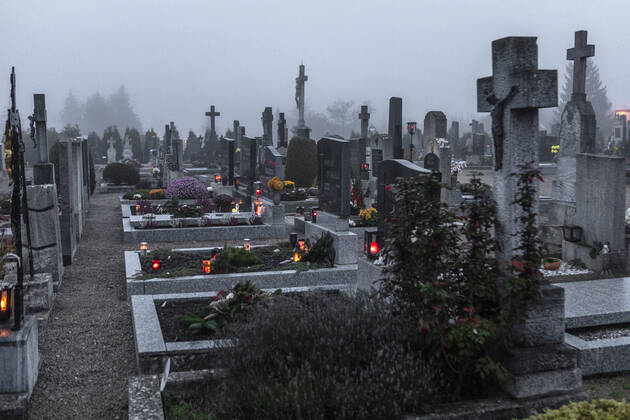 all saints day, Cemetery with Fog 1065530209