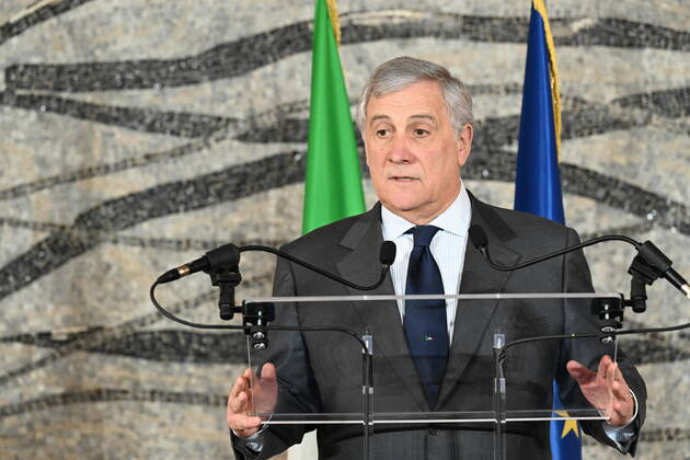December 28, 2022, Rome, Italy: Italy s Minister for Foreign Affairs, Antonio Tajani, during a press conference after a meeting with Iran Ambassador in Italy at Farnesina Palace in Rome, 28 December 2022. ANSA CLAUDIO PERI Rome Italy - ZUMAa110 20221228_zaf_a110_021 Copyright: xAnsa ClaudioxPerix