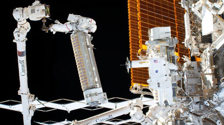 **VIDEO AVAILABLE: CONTACT INFO@COVERMG.COM TO RECEIVE** This image shows: NASA astronauts (left to right) Josh Cassada and Frank Rubio pictured during a spacewalk installing a roll-out solar array, or iROSA, to the International Space Station s starboard truss structure. Once all six iROSAs are installed, the station?s power generation is expected to increase to a combined total of more than 250 kW, more than a 30% increase, benefiting space station research and operations NASA have released some of the best scientific images taken on the International Space Station in 2022, as it continues its scientific journey orbiting over 200 miles above the Earth?s surface. Spacecraft carried crew from around the world to and from the space sta Copyright: xx 52310404 EDITORIAL USE ONLY. NOT FOR USE BY NEWSPAPERS BASED IN THE UK.