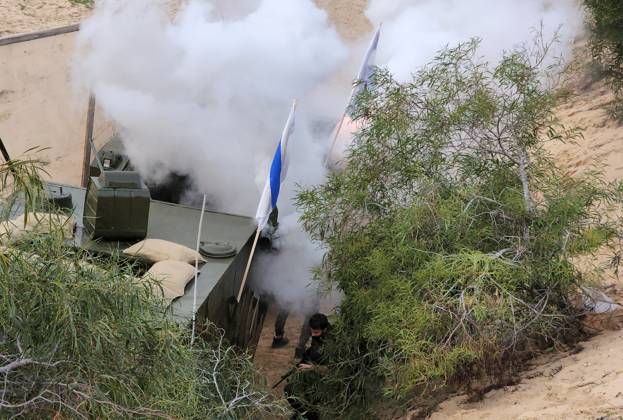 Militants of Al-Ansar Brigades, the military wing of the Palestinian al-Ahrar movement, participates in a military exercise, in Khan Younis in the southern of Gaza strip Militants of Al-Ansar Brigades, the military wing of the Palestinian al-Ahrar movement, participates in a military exercise, in Khan Younis in the southern of Gaza strip on January 01, 2023. Photo by Ashraf Amra apaimages Khan Younis Gaza Strip Palestinian Territory 010123_KHANYOUNIS_ASH_1_00 (7) Copyright: xapaimagesxAshrafxAmrax xapaimagesx