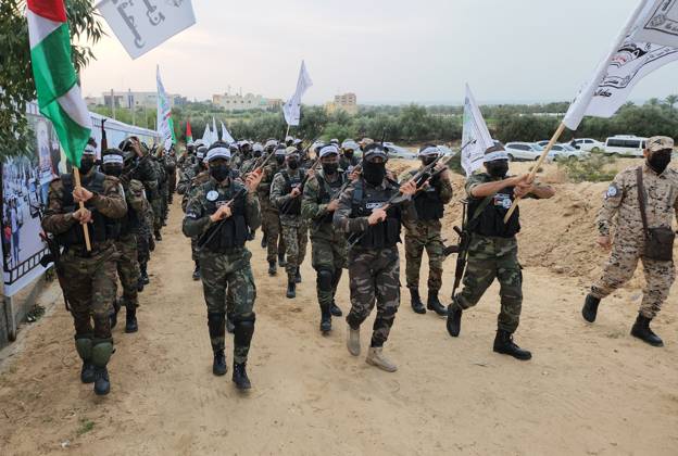 Militants of Al-Ansar Brigades, the military wing of the Palestinian al-Ahrar movement, participates in a military exercise, in Khan Younis in the southern of Gaza strip Militants of Al-Ansar Brigades, the military wing of the Palestinian al-Ahrar movement, participates in a military exercise, in Khan Younis in the southern of Gaza strip on January 01, 2023. Photo by Ashraf Amra apaimages Khan Younis Gaza Strip Palestinian Territory 010123_KHANYOUNIS_ASH_1_00 (9) Copyright: xapaimagesxAshrafxAmrax xapaimagesx