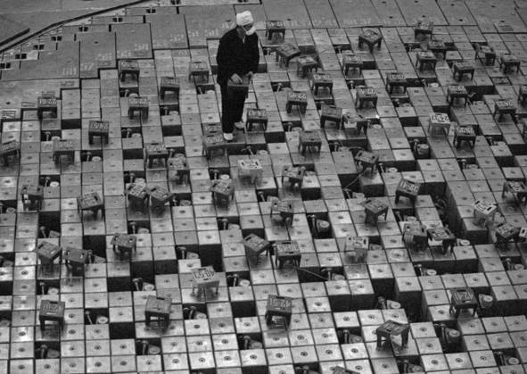 Kiev Region, Ukrainian SSR, USSR. A worker controlls radiation situation at reactor No. 1 of the Lenin Chernobyl Nuclear Power Plant after the Chernobyl disaster. On April 26, 1986 an explosion at reactor No. 4 of the Chernobyl Nuclear Power Plant occurred during a reactor shutdown within a safety test necessary for a scheduled maintenance. Valery Zufarov TASS  19093646