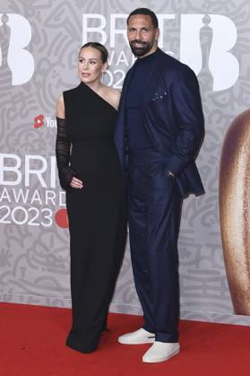 Rio Ferdinand with wife Kate Wright at the 43 BRIT Awards 2023 ceremony at the O2 Arena London, 11 02 2023. Foto:xS.xVasx xFuturexImage