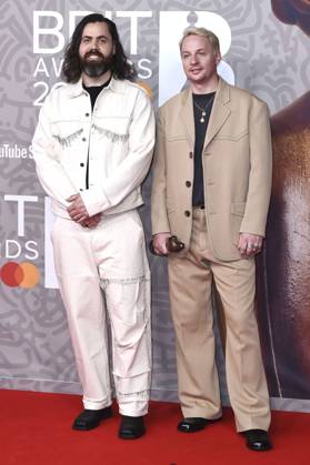 Tyler Johnson and Kid Harpoon at the 43 BRIT Awards 2023 ceremony at the O2 Arena London, 11 02 2023. Foto:xS.xVasx xFuturexImage