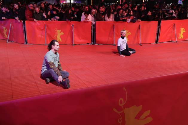 Climate activists demonstration at the opening of the 73 Berlinale International Film Festival with the She Came To Me film premiere on 16 02 2023 in Berlin Berlinale Opening 2023 with the She Came To Me film premiere in Berlin