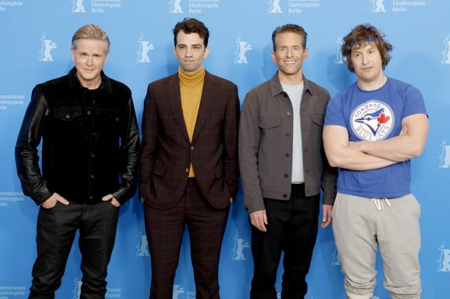 Cary Elwes, Jay Baruchel, Glenn Howerton and Matt Johnson at the photocall for the feature film BlackBerry at the Berlinale 2023 73 Berlin International Film Festival at the Hotel Grand Hyatt Berlin, 17 02 2023. Foto:xD.xBedrosianx xFuturexImage