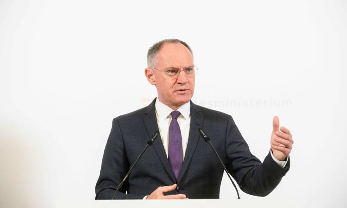 20230306 Praesentation der Kriminalstatistik 2022 WIEN, OESTERREICH - 6. MAERZ: Innenminister Gerhard Karner (OEVP) bei der Praesentation der Kriminalstatistik 2022 im Innenministerium am 6. Maerz, 2023 in Wien, Oesterreich. 230306_SEPA_32_020 Copyright: xMartinxJuenx SEPAxMedia