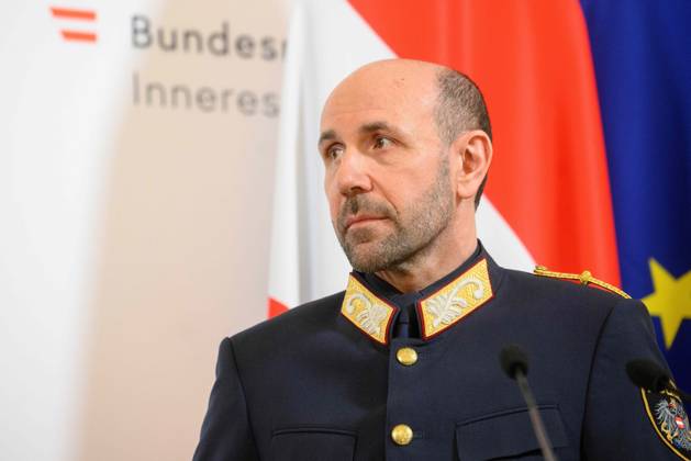 20230306 Praesentation der Kriminalstatistik 2022 WIEN, OESTERREICH - 6. MAERZ: Generaldirektor fuer die oeffentliche Sicherheit Franz Ruf bei der Praesentation der Kriminalstatistik 2022 im Innenministerium am 6. Maerz, 2023 in Wien, Oesterreich. 230306_SEPA_32_025 Copyright: xMartinxJuenx SEPAxMedia