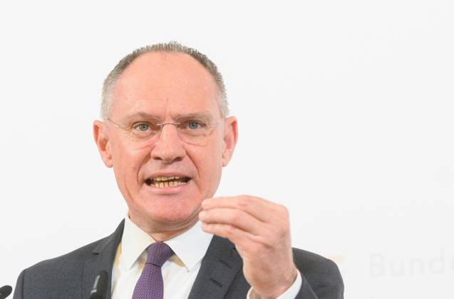 20230306 Praesentation der Kriminalstatistik 2022 WIEN, OESTERREICH - 6. MAERZ: Innenminister Gerhard Karner (OEVP) bei der Praesentation der Kriminalstatistik 2022 im Innenministerium am 6. Maerz, 2023 in Wien, Oesterreich. 230306_SEPA_32_031 Copyright: xMartinxJuenx SEPAxMedia