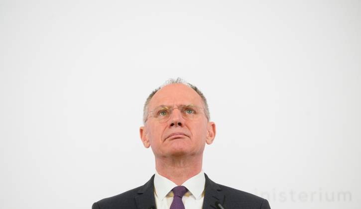 20230306 Praesentation der Kriminalstatistik 2022 WIEN, OESTERREICH - 6. MAERZ: Innenminister Gerhard Karner (OEVP) bei der Praesentation der Kriminalstatistik 2022 im Innenministerium am 6. Maerz, 2023 in Wien, Oesterreich. 230306_SEPA_32_036 Copyright: xMartinxJuenx SEPAxMedia