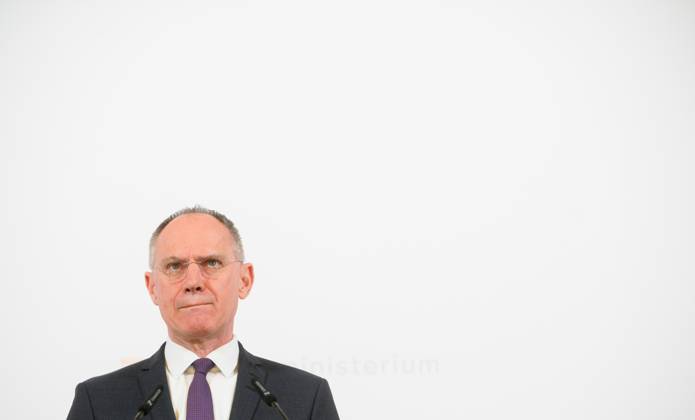 20230306 Praesentation der Kriminalstatistik 2022 WIEN, OESTERREICH - 6. MAERZ: Innenminister Gerhard Karner (OEVP) bei der Praesentation der Kriminalstatistik 2022 im Innenministerium am 6. Maerz, 2023 in Wien, Oesterreich. 230306_SEPA_32_037 Copyright: xMartinxJuenx SEPAxMedia