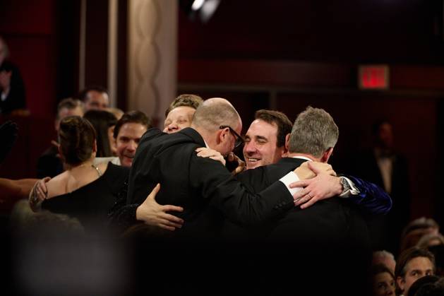 Edward Berger shares an embrace after winning the OscarÂ® for International Feature Film during the live ABC telecast of the 95th OscarsÂ® at the DolbyÂ® Theatre at Ovation Hollywood on Sunday, March 12, 2023.  Copyright: xA.M.P.A.S.x 34494-555PLX
