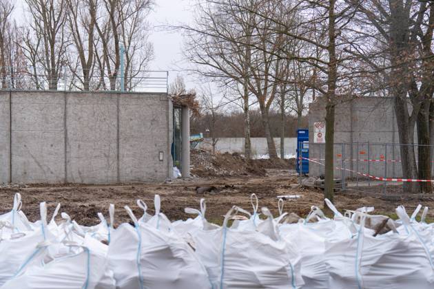 Demolition work on the extension building Kanzleramt, Kanzlerpark Work on the extension building Kanzleramt in Berlin Mitte, demolition Kanzlerpark Berlin Berlin GER