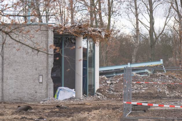 Demolition work on the extension building Kanzleramt, Kanzlerpark Work on the extension building Kanzleramt in Berlin Mitte, demolition Kanzlerpark Berlin Berlin GER