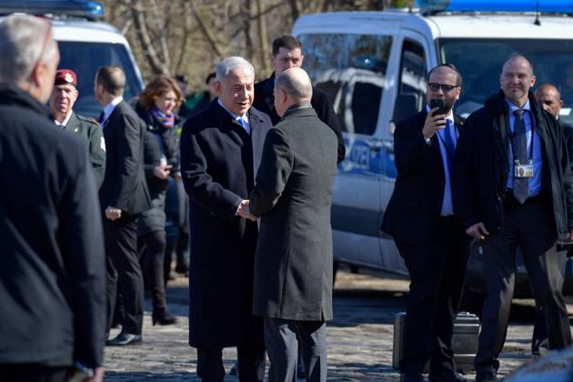 The Prime Minister of the State of Israel, Benjamin Netanyahu M l visits on 16 03 2023, together with Chancellor Olaf Scholz M r the Holocaust memorial t Copyright: epd-bildx xChristianxDitsch epd-Netanjahu_Berlin6 - Kopieren