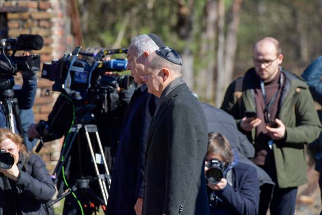 The Prime Minister of the State of Israel, Benjamin Netanyahu M l visits on 16 03 2023, together with Chancellor Olaf Scholz M r the Holocaust memorial t Copyright: epd-bildx xChristianxDitsch epd-Netanjahu_Berlin7 - Kopieren
