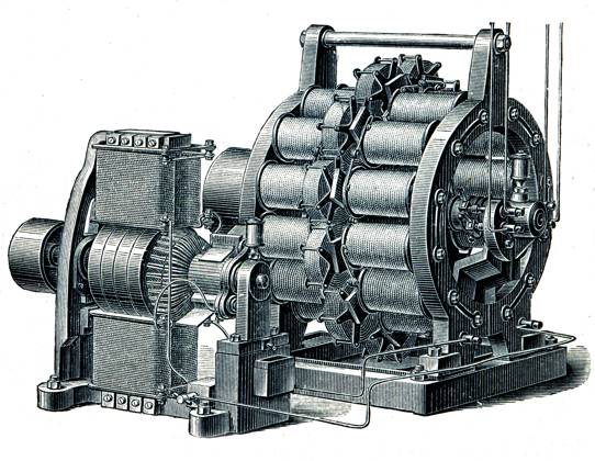 RECORD DATE NOT STATED Dynamo AC exciter Siemens - an illustration of the encyclopedia publishers Education, St. Petersburg, Russian Empire, 1896. 01 01 1896 1033_05_Golovniov_000292
