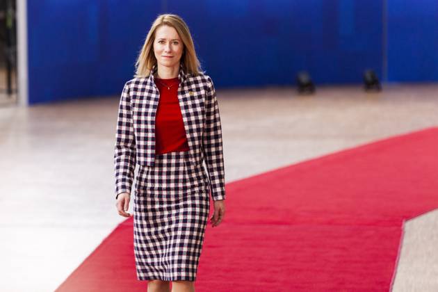 Estonian Prime Minister Kaja Kallas. Arrivals of the heads of state at the EU summit NicolasxLandemardx xLexPictorium LePictorium_0277516