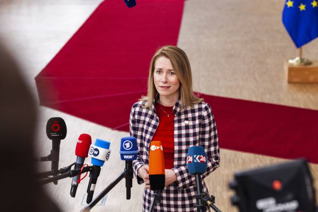 Estonian Prime Minister Kaja Kallas. Arrivals of the heads of state at the EU summit NicolasxLandemardx xLexPictorium LePictorium_0277518