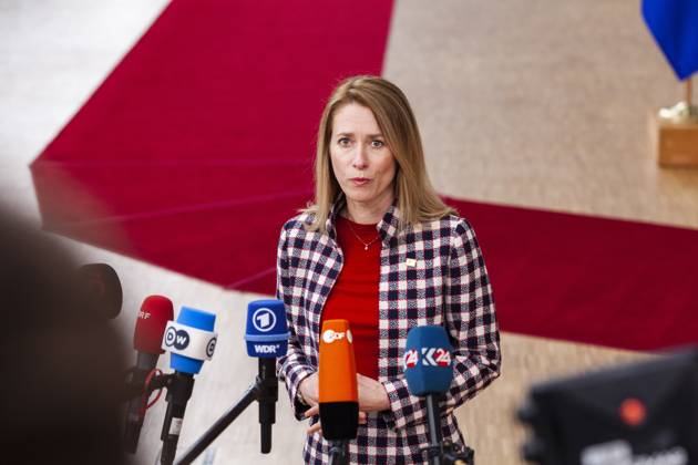 Estonian Prime Minister Kaja Kallas. Arrivals of the heads of state at the EU summit NicolasxLandemardx xLexPictorium LePictorium_0277519