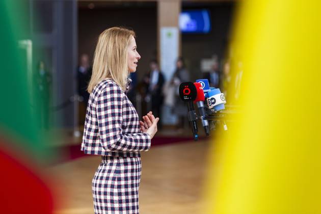 Estonian Prime Minister Kaja Kallas. Arrivals of the heads of state at the EU summit NicolasxLandemardx xLexPictorium LePictorium_0277527