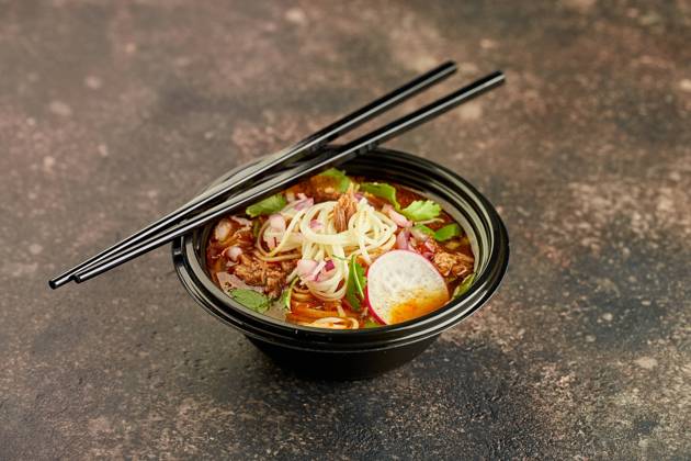 Birria ramen, consomme soup with beef and noodle. Mix of Mexican and Asian cuisine Birria ramen, consomme soup with beef and noodle. Mix of Mexican and Asian cuisine. Copyright: xZoonar.com IrinaxBurakovax 18286223