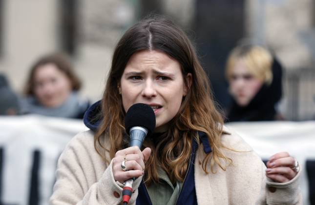 Luisa Neubauer Berlin, 31 03 2023 Luisa Neubauer speaks during a Fridays for Future demonstration for meeting climate targets Berlin Berlin Germany