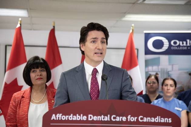 March 31, 2023, Moncton, NB, Canada: Prime Minister Justin Trudeau speaks at Oulton College in Moncton, N.B., on Friday, March 31, 2023. Moncton Canada  - ZUMAc35_ 20230331_zaf_c35_056 Copyright: xRonxWardx