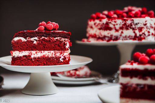 RECORD DATE NOT STATED A 3D rendering of delicious red velvet cake *** einer 3D Tierkörperverwertung des Köstlich Roter Samt Kuchen 10028050