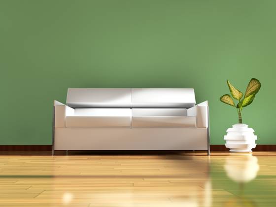 Modern interior 3d interior architecture.Modern sofa and table in green toned and parquet floor Copyright: xZoonar.com carlosxcastillaxjimenezx 10075735