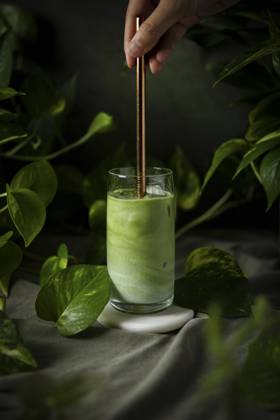 A healthy Iced Matcha with Houseplants A healthy Iced Matcha with Houseplants Copyright: xKaraxChinx KC300123-132