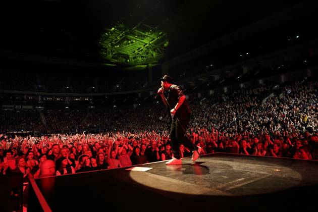 Johannes Oerding at a concert in the Mercedes Benz Arena in Berlin, 15 April 2023 Johannes Oerding concert Berlin