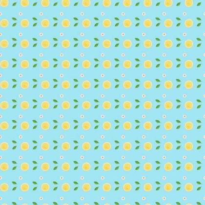 RECORD DATE NOT STATED View of a Pattern of many lemons with daisies and green leaves on a light blue background *** Ansicht des einer Schnittmuster des viele Zitronen mit Gänseblümchen und Grün verlässt am einer Licht Blau Hintergrund 2164239