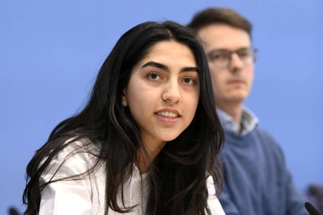 Sultana Sediqi and Robert Kusche at the Federal Press Conference on the 2022 Annual Statistics on Right-Wing and Racist Violence and on the Current Wave of Racist Mobilizations in Eastern Germany at the Haus der Bundespressekonferenz Berlin, 09 052023 Foto:xF.xKernx xFuturexImage