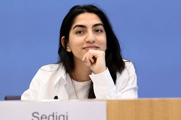 Sultana Sediqi at the Federal Press Conference on the 2022 Annual Statistics on Right-Wing and Racist Violence and on the Current Wave of Racist Mobilizations in Eastern Germany at the Haus der Bundespressekonferenz Berlin, 09 052023 Foto:xF.xKernx xFuturexImage