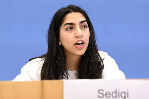 Sultana Sediqi at the Federal Press Conference on the 2022 Annual Statistics on Right-Wing and Racist Violence and on the Current Wave of Racist Mobilizations in Eastern Germany at the Haus der Bundespressekonferenz Berlin, 09 052023 Foto:xF.xKernx xFuturexImage