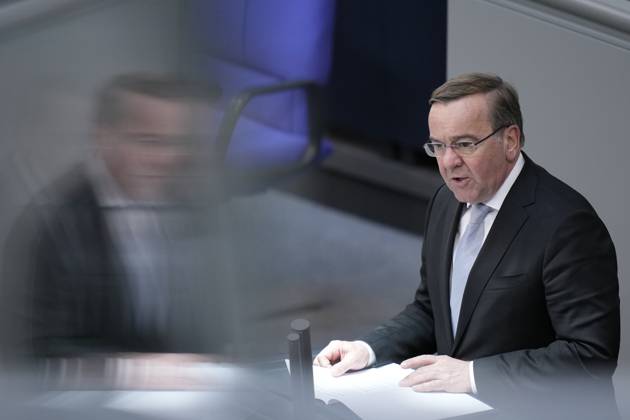 German Bundestag, 102 plenary session Defense Minister Boris Pistorius SPD in portrait during his speech on the extension of the Bundeswehr mission in Mali at the 102 session of the German Bundestag, 10 05 2023 Berlin, Berlin Germany