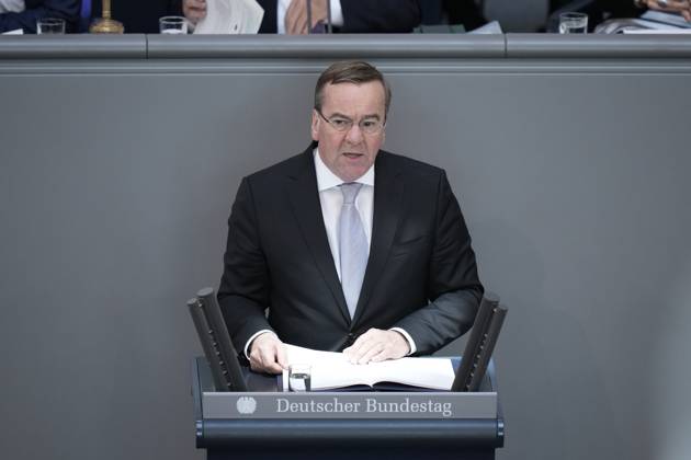 German Bundestag, 102 plenary session Defense Minister Boris Pistorius SPD in portrait during his speech on the extension of the Bundeswehr mission in Mali at the 102 session of the German Bundestag, 10 05 2023 Berlin, Berlin Germany
