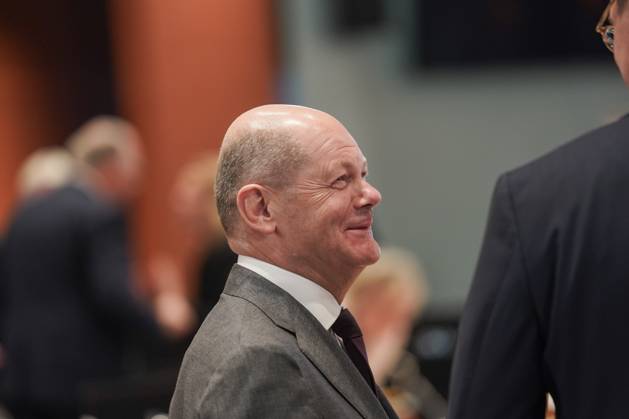 Berlin, Germany 10 May 2023 Minister Presidents Conference on the refugee issue in Berlin 10 05 2023 In the picture Chancellor Olaf Scholz SPD Federal Chancellery Berlin Copyright: xFotostandx xReuhlx